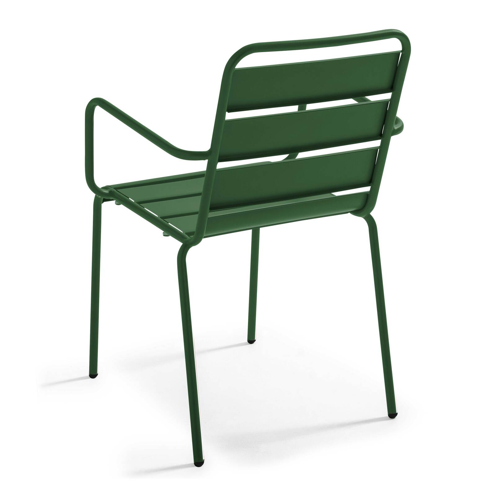 Table de terrasse bistrot ronde inclinable en métal avec pied encastrable 70x70 cm et 2 chaises avec accoudoirs