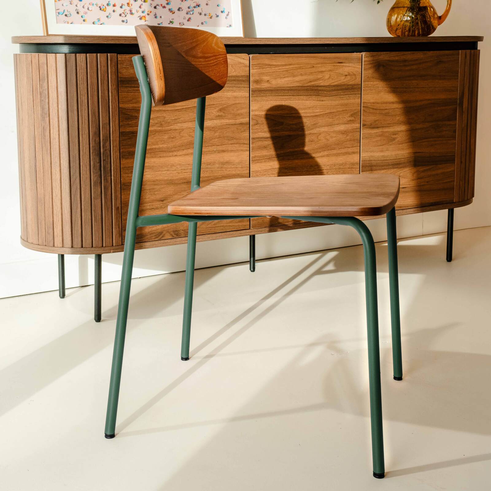 Chaises de restaurant en bois et métal - Lot de 2