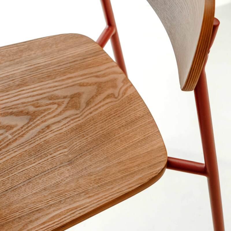 Chaises de restaurant en bois et métal - Lot de 2 (6/7)