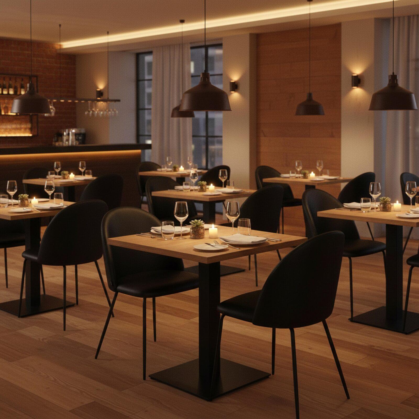 Table à manger avec bords droits 70 x 70 cm en chêne