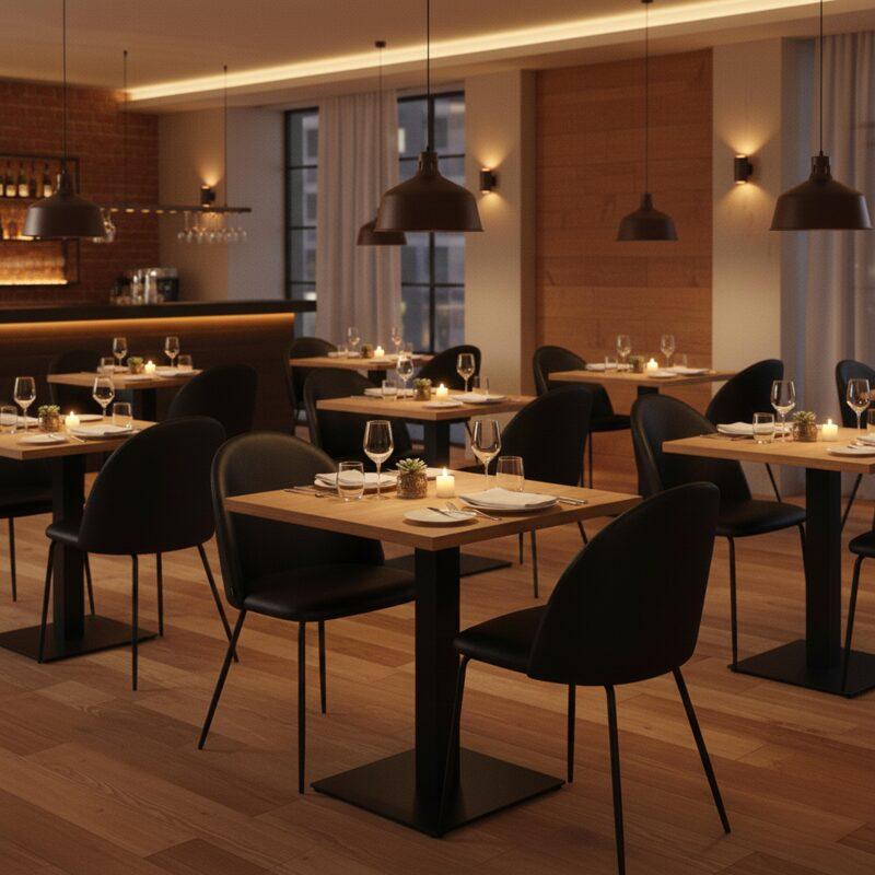 Table à manger avec bords droits 70 x 70 cm en chêne