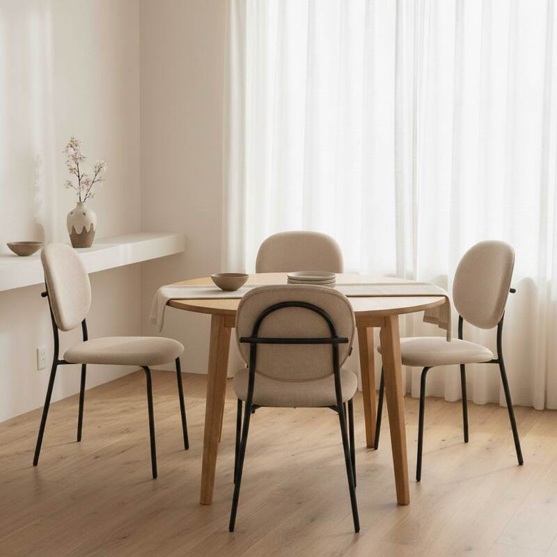 Chaises de restaurant en tissu et métal - Lot de 2