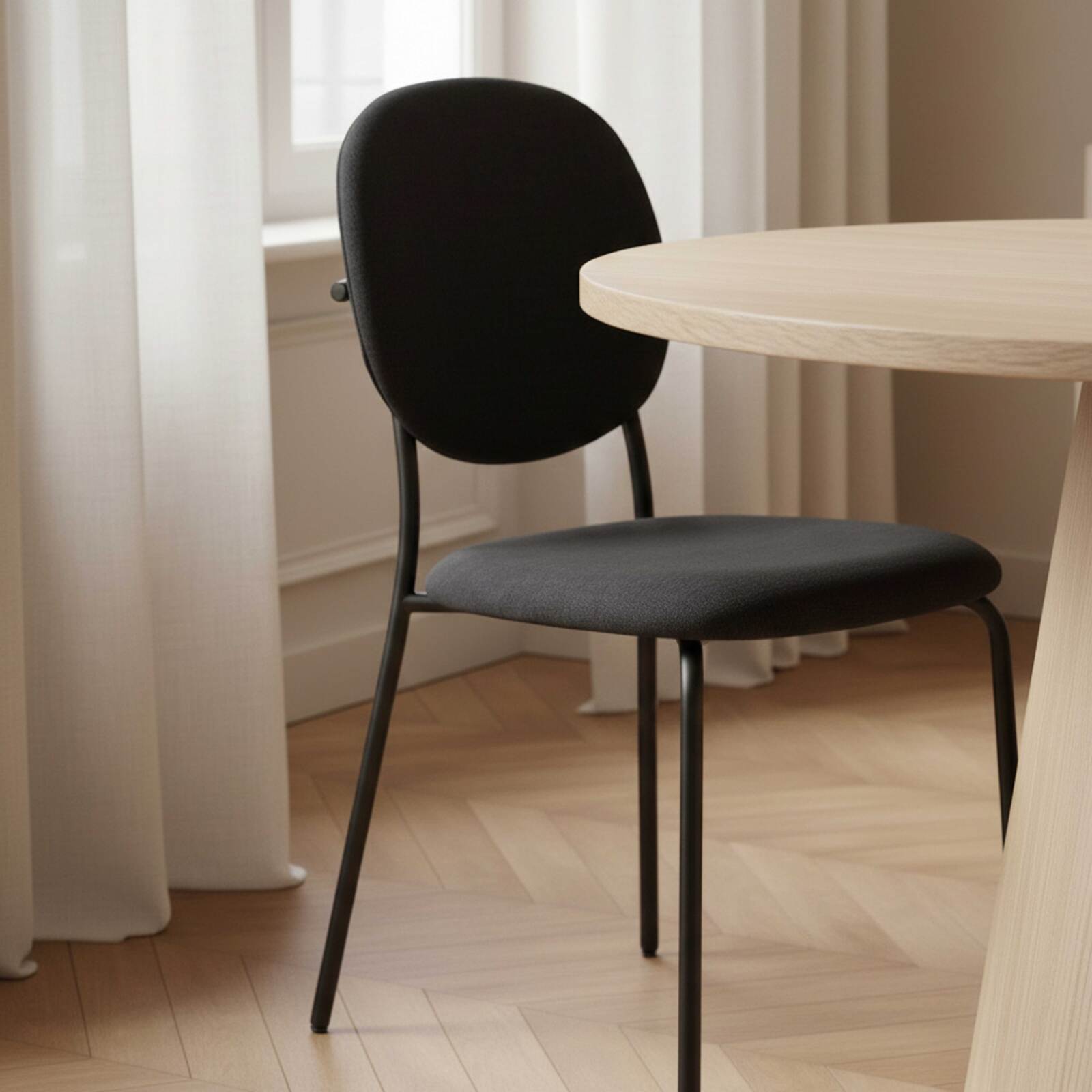 Chaises de restaurant en tissu et métal - Lot de 2