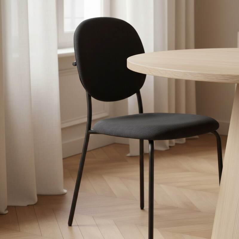 Chaises de restaurant en tissu et métal - Lot de 2 (2/8)