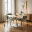 Chaises de restaurant en plastique et métal - Lot de 2