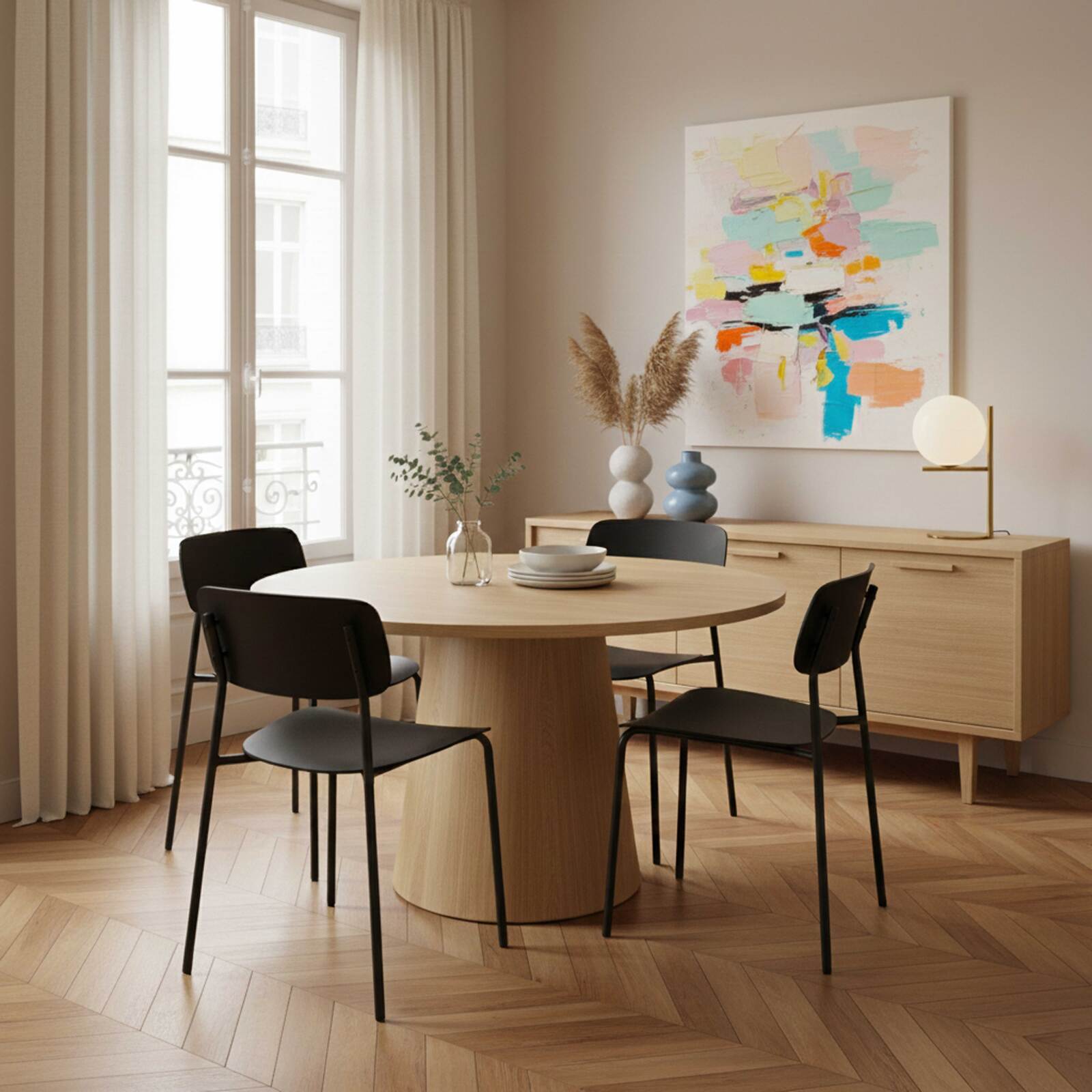 Chaises de restaurant en plastique et métal - Lot de 2