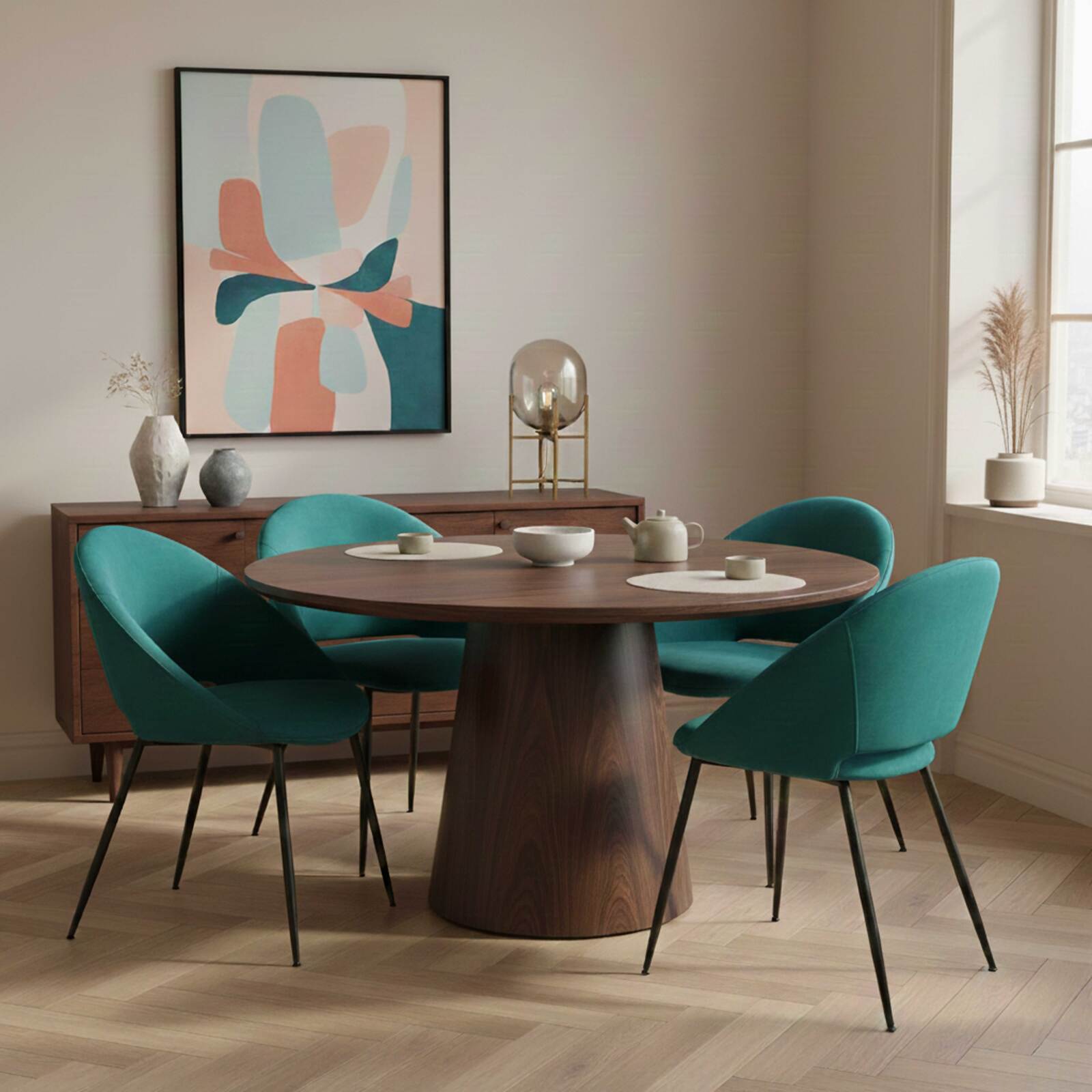 Chaises de restaurant en velours et métal - Lot de 2