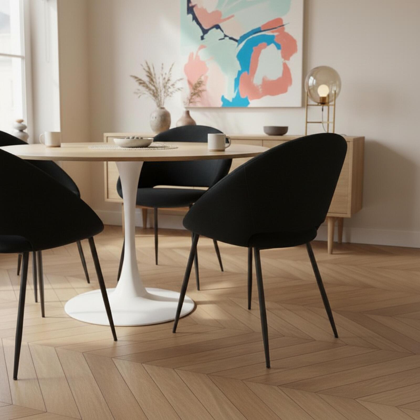 Chaises de restaurant en velours et métal - Lot de 2