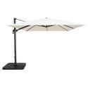 Parasol déporté professionnel 3x3 m carré inclinable 250g/m² rotatif 360° et 4 dalles à lester remplissables