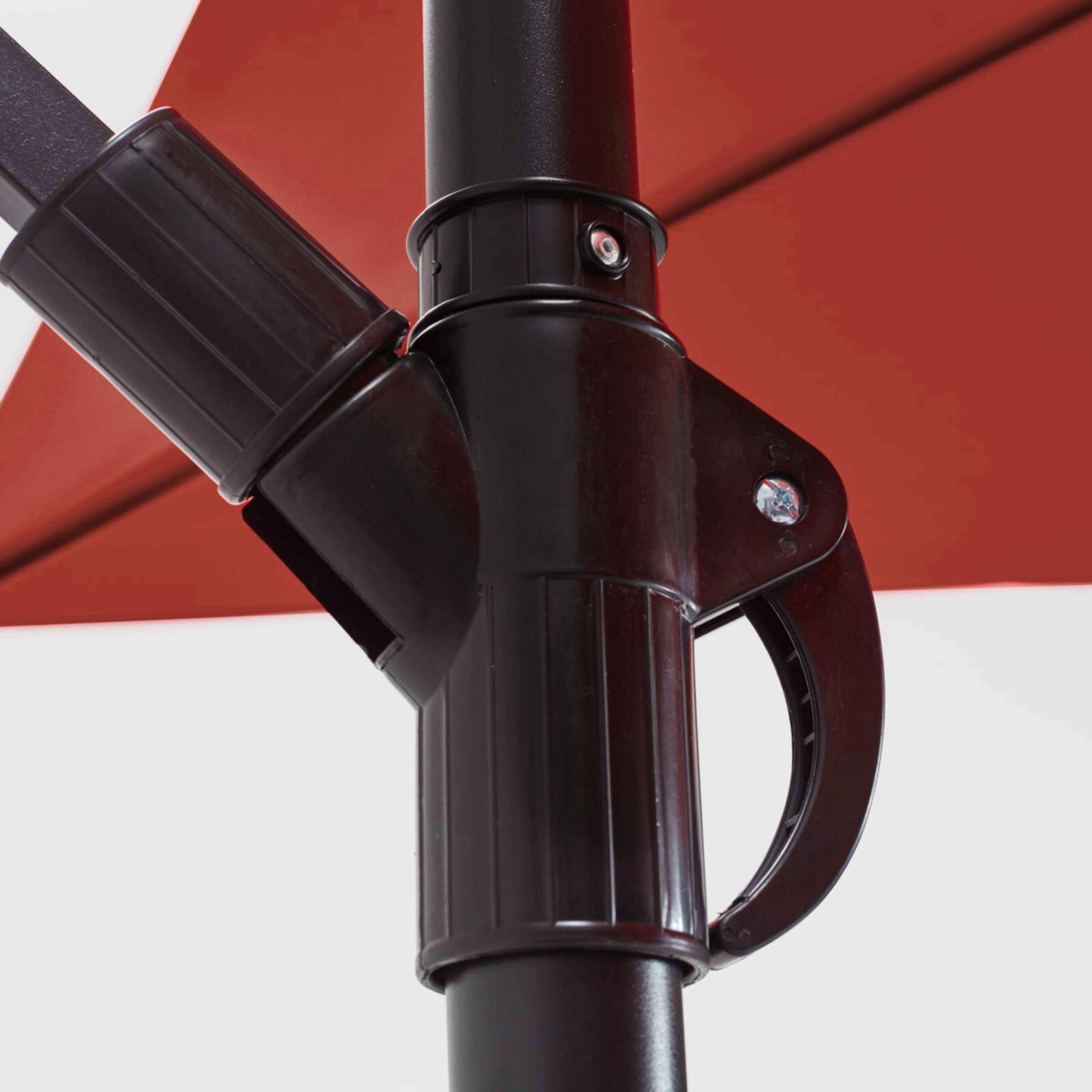 Parasol déporté professionnel 3x3 m carré 160g/m² et 4 dalles à lester remplissable