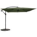 Parasol déporté professionnel 3x3 m carré 160g/m² et 4 dalles lestées