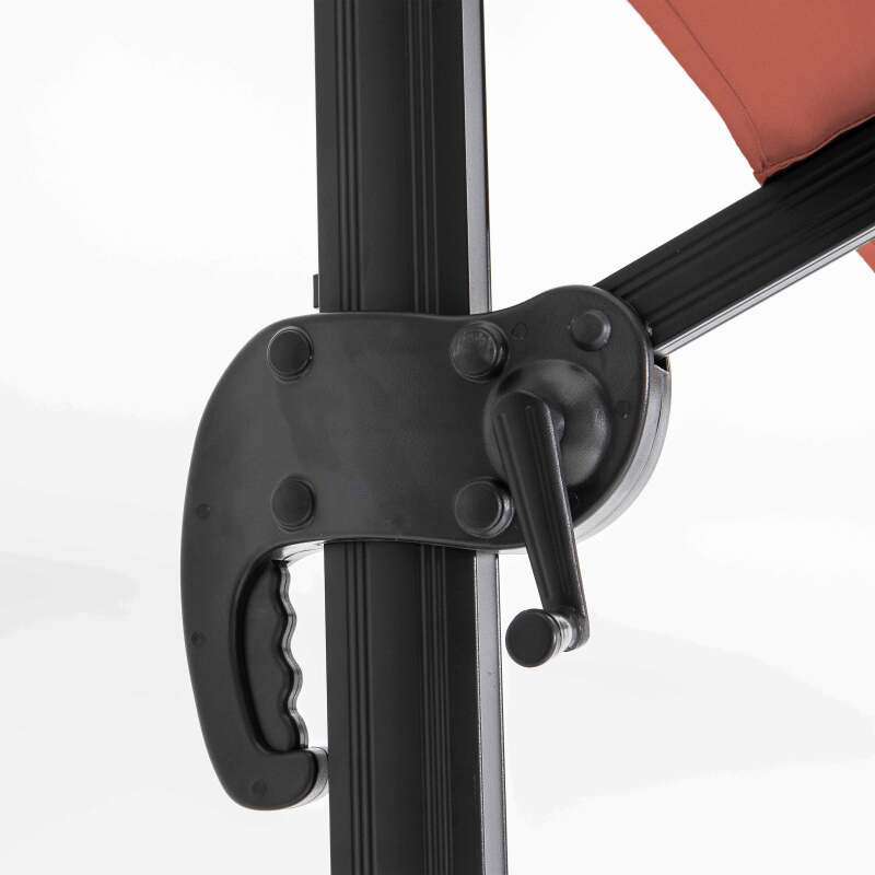 Parasol déporté professionnel 4x3 m rectangulaire inclinable 240g/m² rotatif 360° et 4 dalles à lester remplissables (5/7)