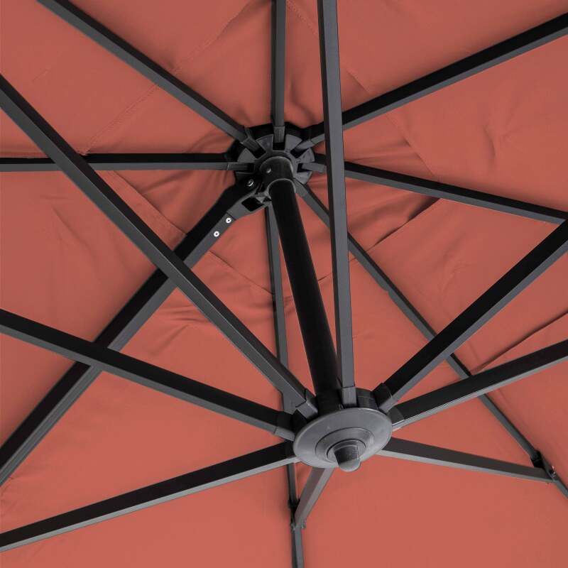 Parasol déporté professionnel 4x3 m rectangulaire inclinable 240g/m² rotatif 360° (5/7)