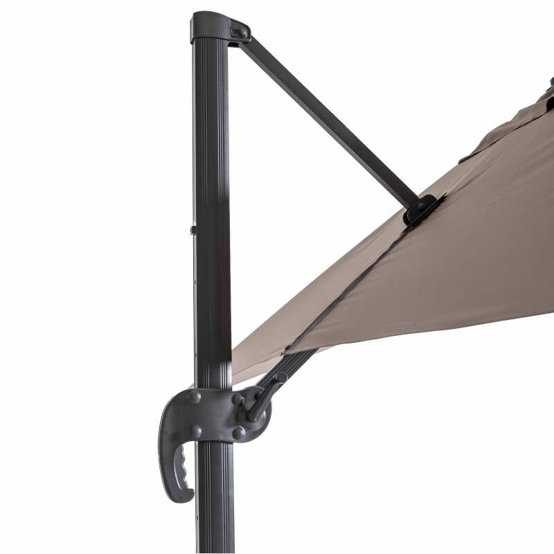 Parasol déporté professionnel 2x3 m rectangulaire inclinable 240g/m² 360° et dalle à lester sur roues 100L (2/7)