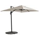 Parasol déporté professionnel 2x3 m rectangulaire inclinable 240g/m² rotatif 360° et 4 dalles lestées