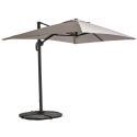 Parasol déporté professionnel 2x3 m rectangulaire inclinable 240g/m² rotatif 360° et 4 dalles lestées