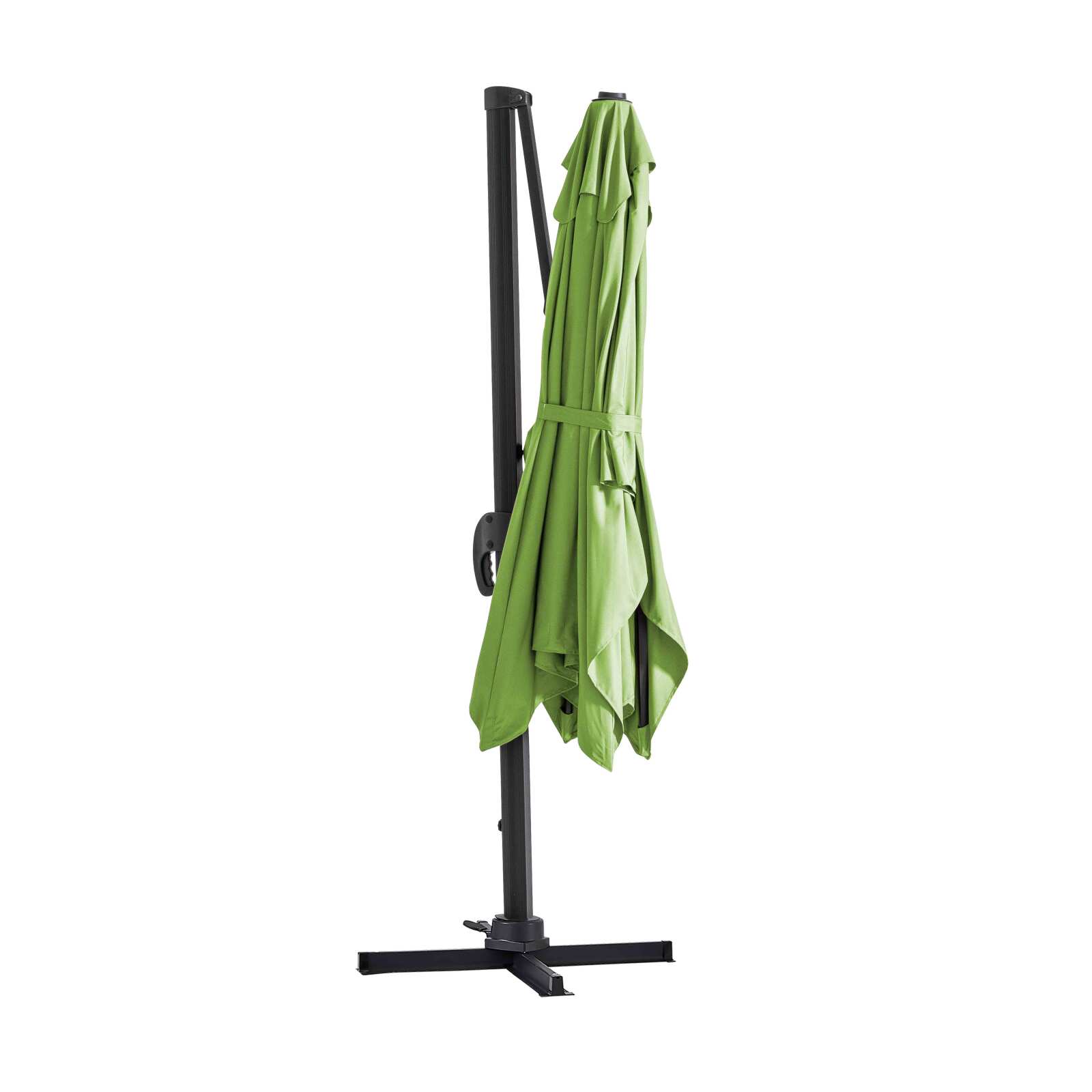 Parasol déporté professionnel 2x3 m rectangulaire inclinable 240g/m² rotatif 360° et 4 dalles lestées