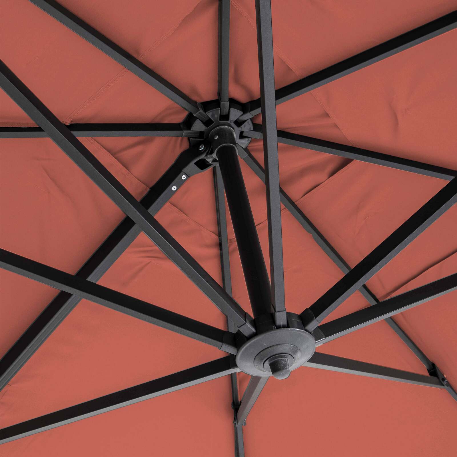 Parasol déporté professionnel 2x3 m rectangulaire inclinable 240g/m² rotatif 360° et 4 dalles lestées