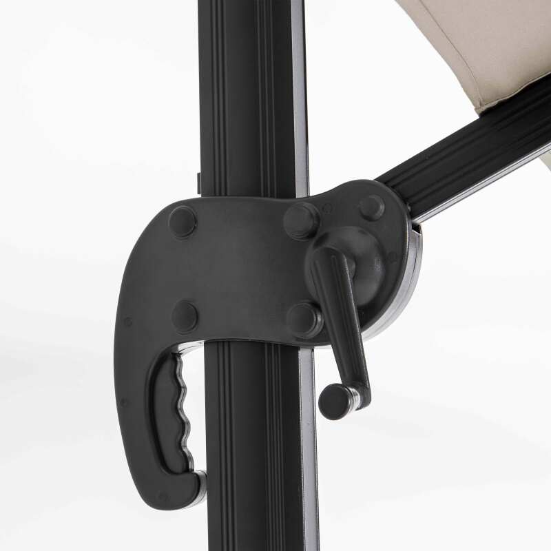 Parasol déporté professionnel 2x3 m rectangulaire inclinable 240g/m² rotatif 360° et 4 dalles lestées (4/7)