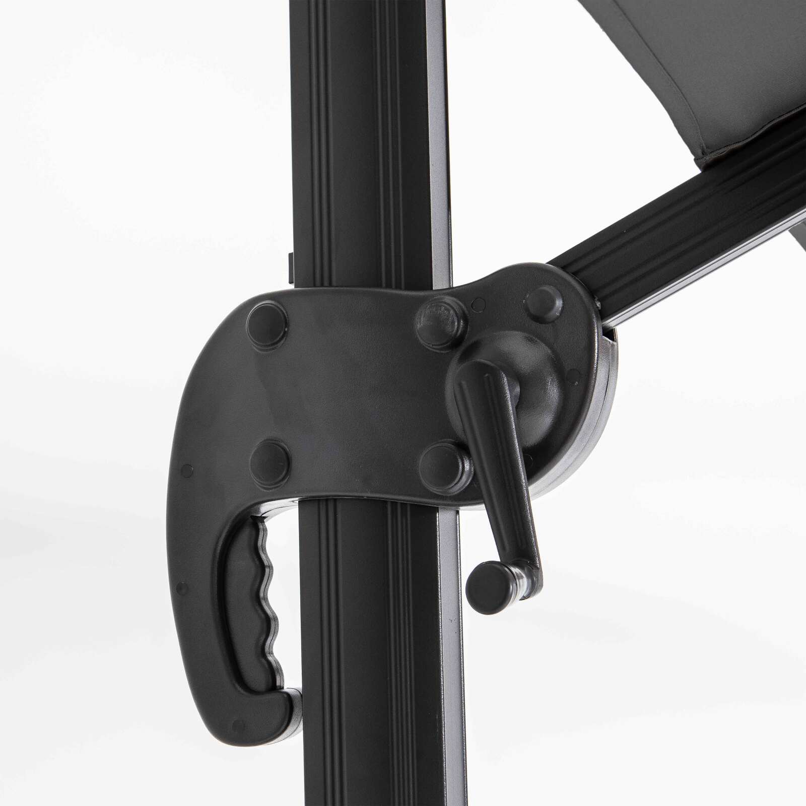 Parasol déporté professionnel 2x3 m rectangulaire inclinable 240g/m² rotatif 360° et 4 dalles lestées