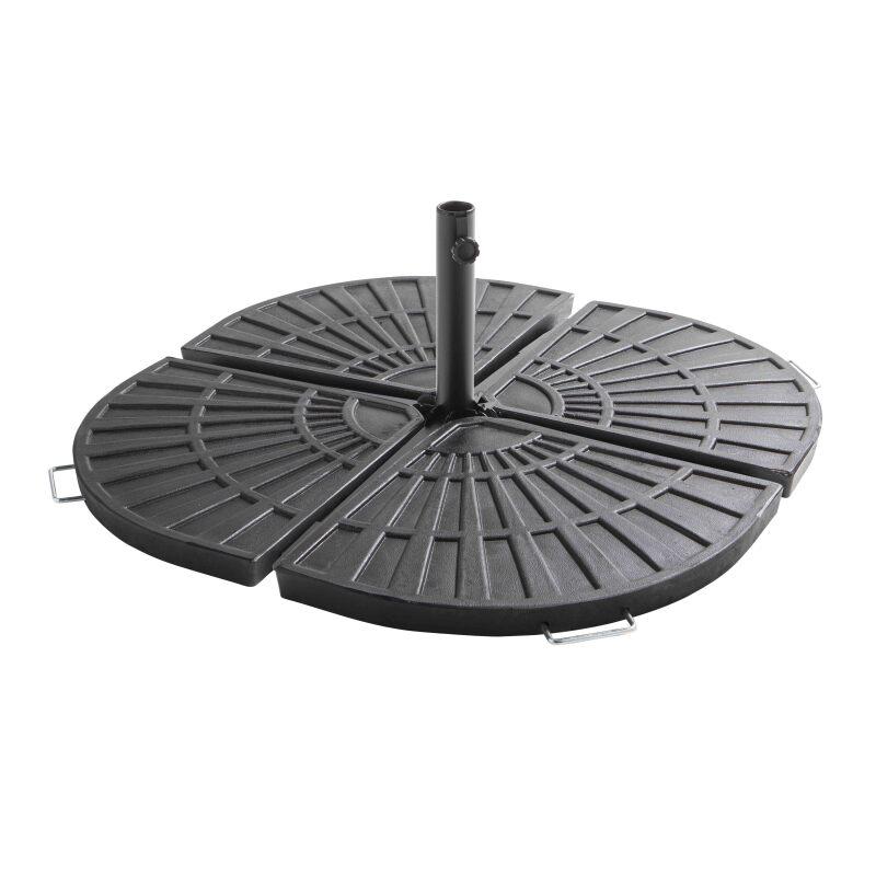 Parasol déporté professionnel 2x3 m rectangulaire inclinable 240g/m² rotatif 360° et 4 dalles lestées (5/6)
