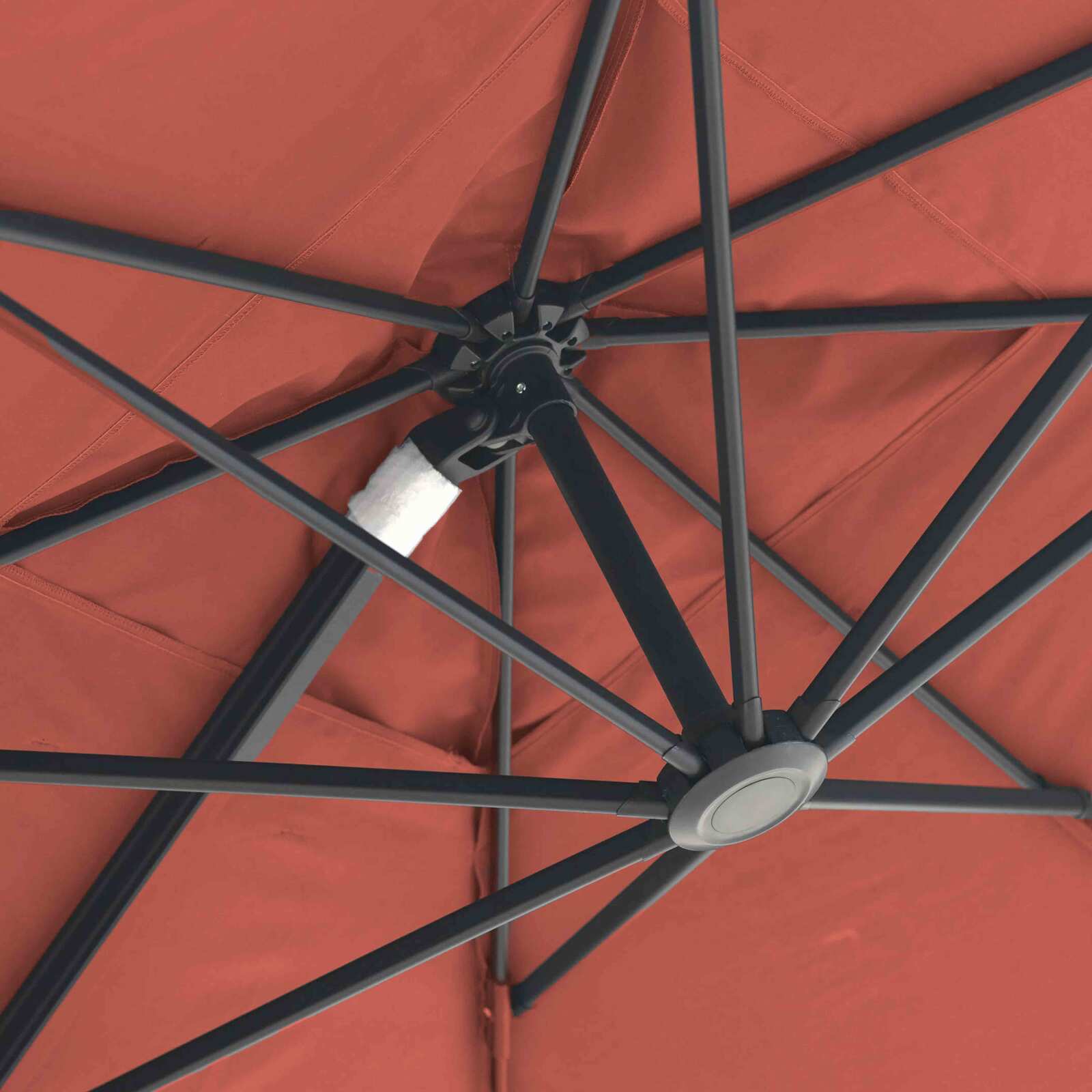 Parasol déporté professionnel 3x3 m carré inclinable 250/m² rotatif 360°