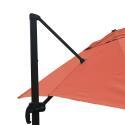 Parasol déporté professionnel 3x3 m carré inclinable 250g/m² rotatif 360° et 4 dalles à lester remplissables