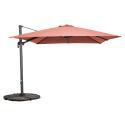 Parasol déporté professionnel  3x3 m carré inclinable 250g/m² rotatif 360° et 4 dalles lestées