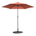 Parasol professionnel inclinable à manivelle Ø3 m 180g/m² avec 4 dalles lestées
