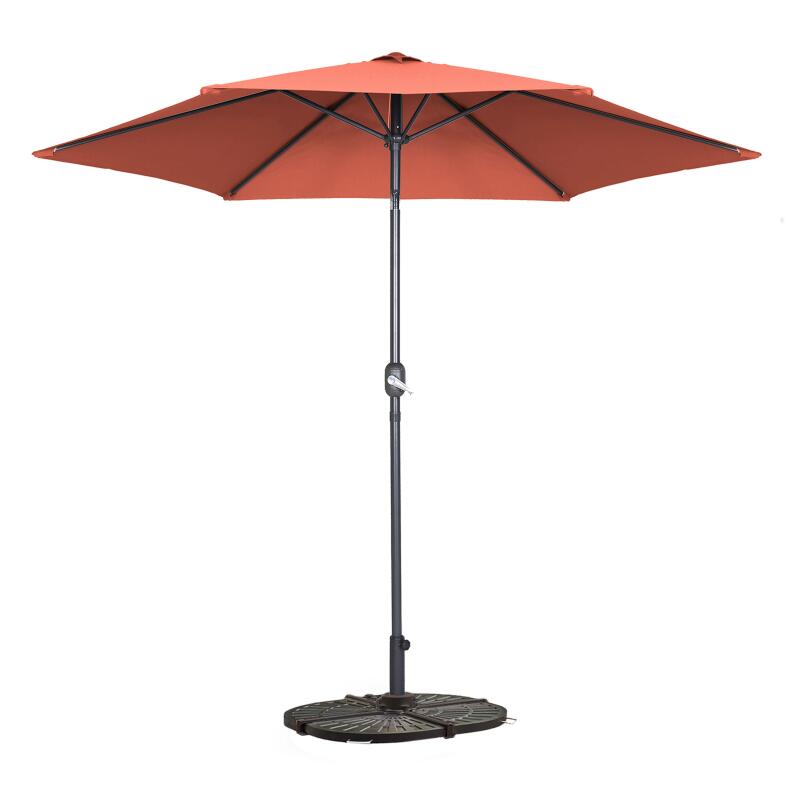 Parasol professionnel inclinable à manivelle Ø3 m 180g/m² avec 4 dalles lestées