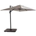 Parasol déporté professionnel 2x3 m rectangulaire inclinable 240g/m² rotatif 360° et 4 dalles à lester remplissables