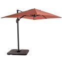 Parasol déporté professionnel 2x3 m rectangulaire inclinable 240g/m² rotatif 360° et 4 dalles à lester remplissables