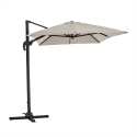Parasol déporté professionnel 2x3 m rectangulaire inclinable 240g/m² rotatif 360° et 4 dalles à lester remplissables