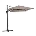 Parasol déporté professionnel 2x3 m rectangulaire inclinable 240g/m² rotatif 360° et 4 dalles à lester remplissables