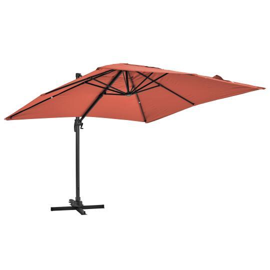 Parasol déporté professionnel 2x3 m rectangulaire inclinable 240g/m² rotatif 360° | Mobeventpro