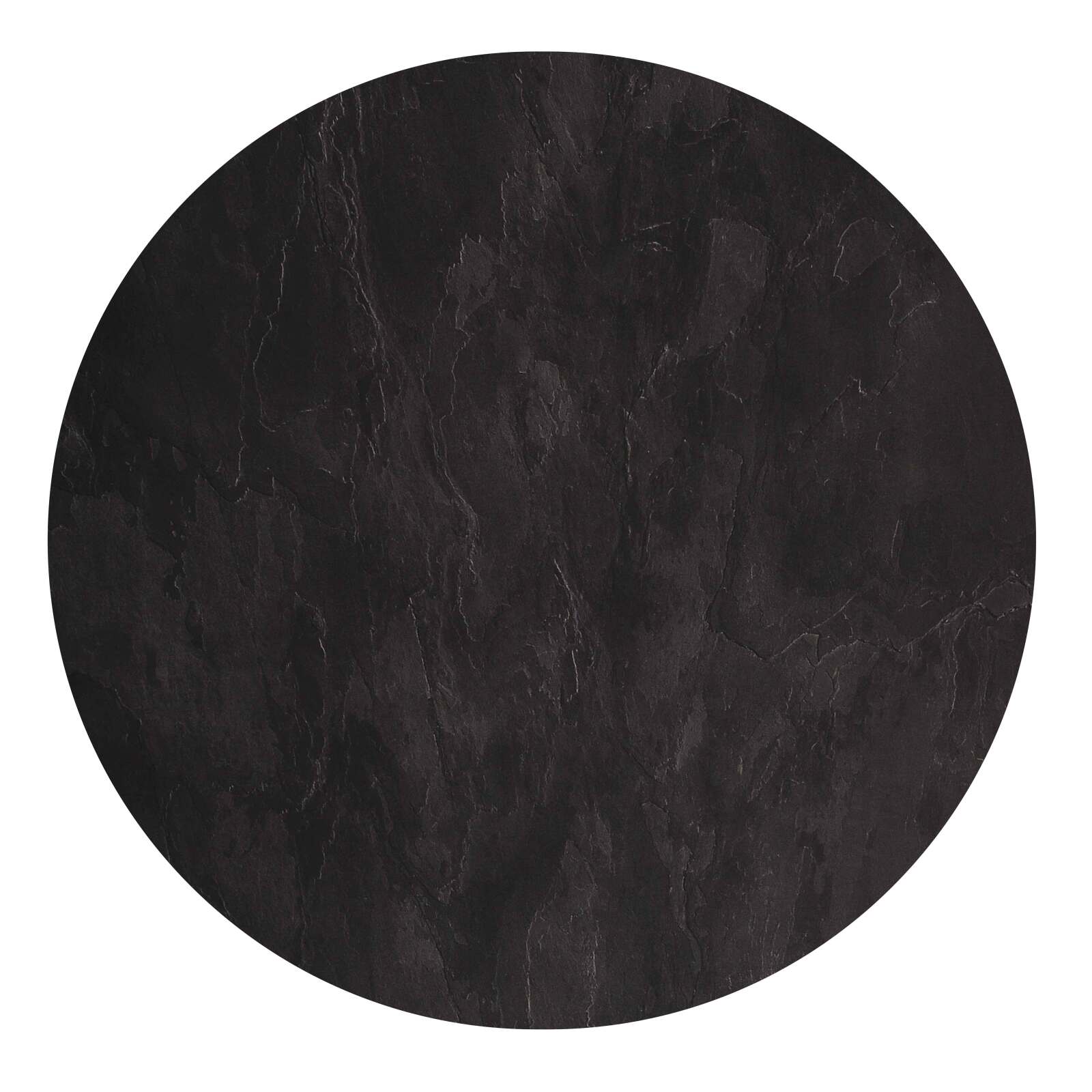 Table de terrasse de restaurant bistrot ronde inclinable en aluminium noir et HPL 4 personnes Ø60 cm