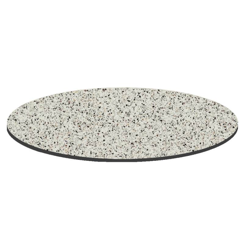 Table de terrasse de restaurant bistrot ronde inclinable en aluminium noir et HPL 4 personnes Ø60 cm (3/8)