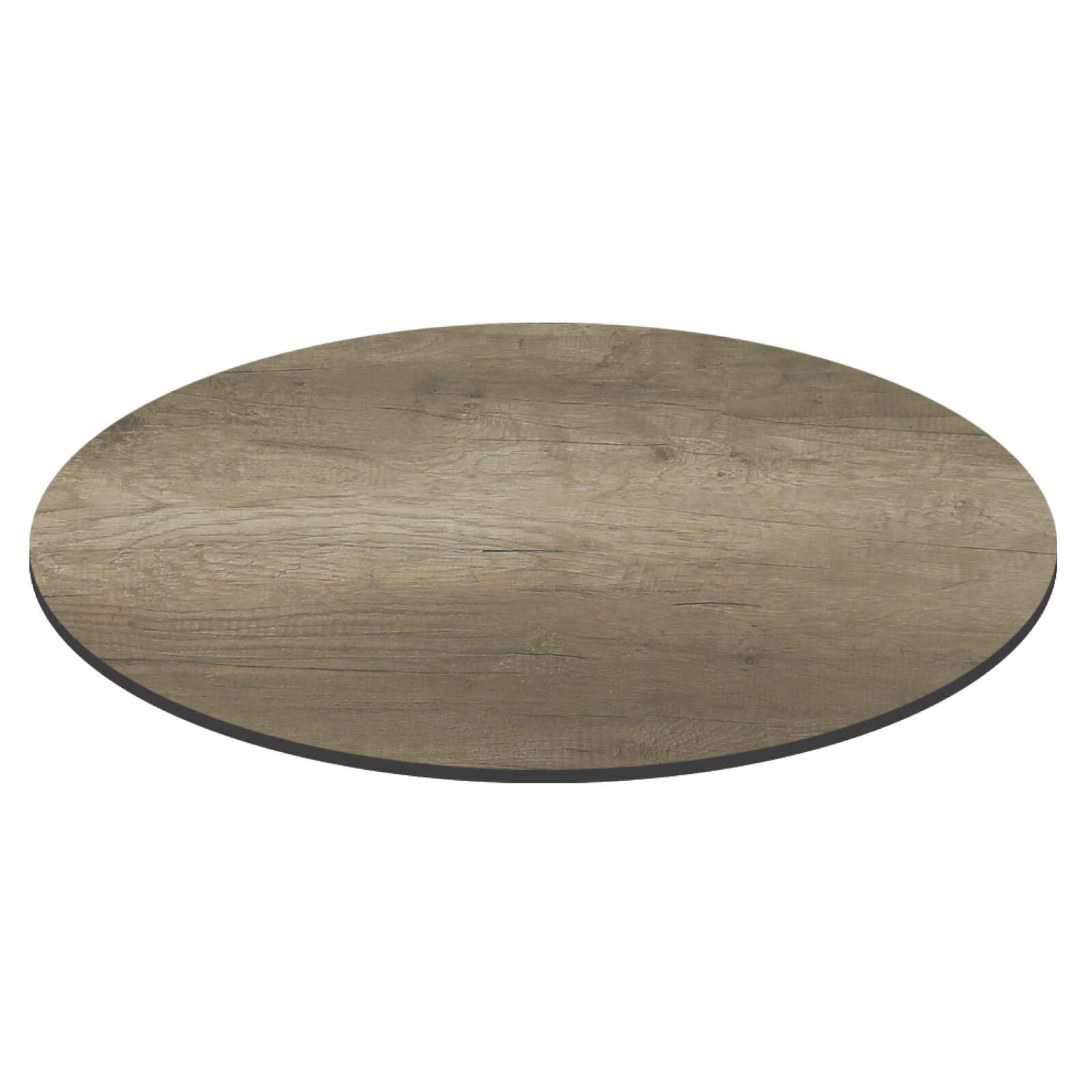 Table de terrasse de restaurant bistrot ronde inclinable en aluminium noir et HPL 4 personnes Ø60 cm