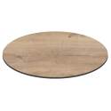 Table de terrasse de restaurant bistrot ronde inclinable en aluminium noir et HPL 4 personnes Ø70 cm