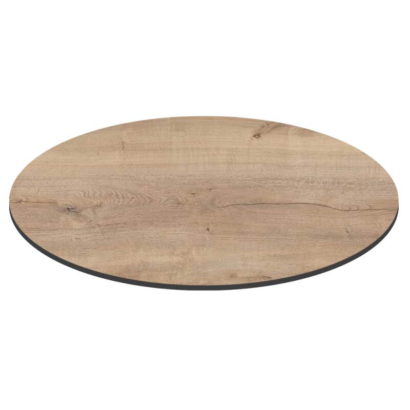 Table de terrasse de restaurant bistrot ronde inclinable en aluminium noir et HPL 4 personnes Ø70 cm (3/8)