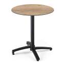 Table de terrasse de restaurant bistrot ronde inclinable en aluminium noir et HPL 4 personnes Ø70 cm