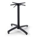 Table de terrasse de restaurant bistrot ronde inclinable en aluminium noir et HPL 4 personnes Ø70 cm