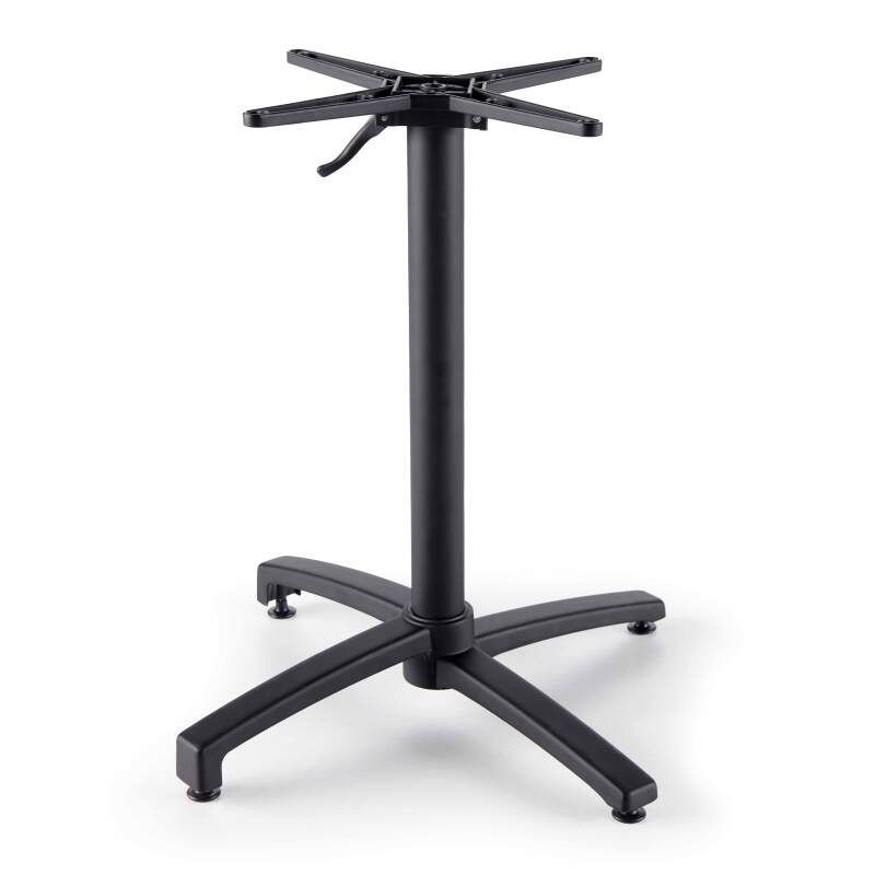 Table de terrasse de restaurant bistrot ronde inclinable en aluminium noir et HPL 4 personnes Ø70 cm (6/8)