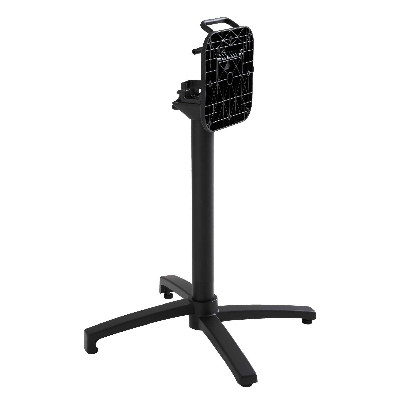 Table de terrasse de restaurant bistrot carrée inclinable en aluminium noir 4 personnes 60x60 cm