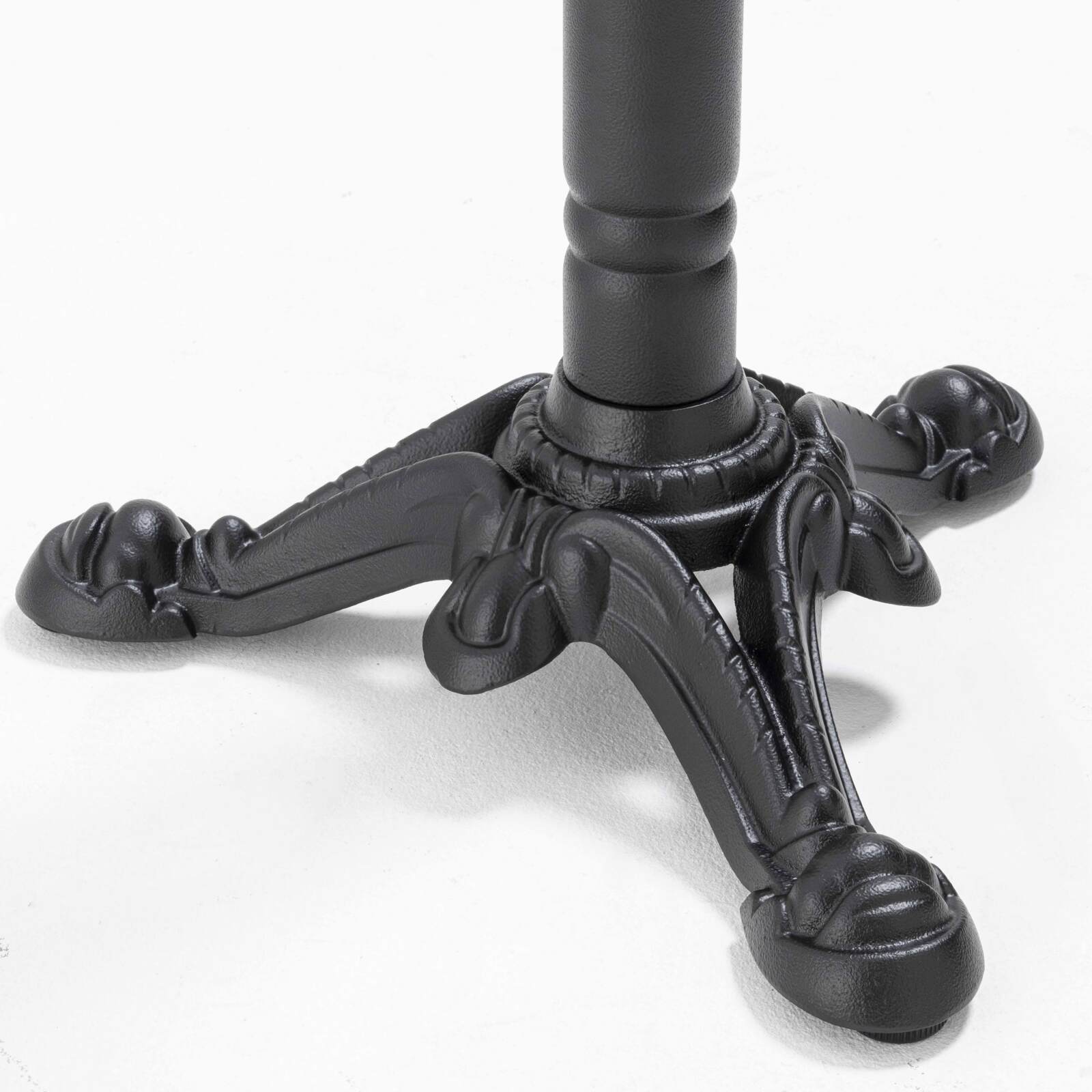 Table de terrasse de restaurant bistrot carrée inclinable en métal et aluminium noir 4 personnes 60x60 cm