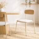 Chaises de restaurant effet cuir en bois et métal - Lot de 2