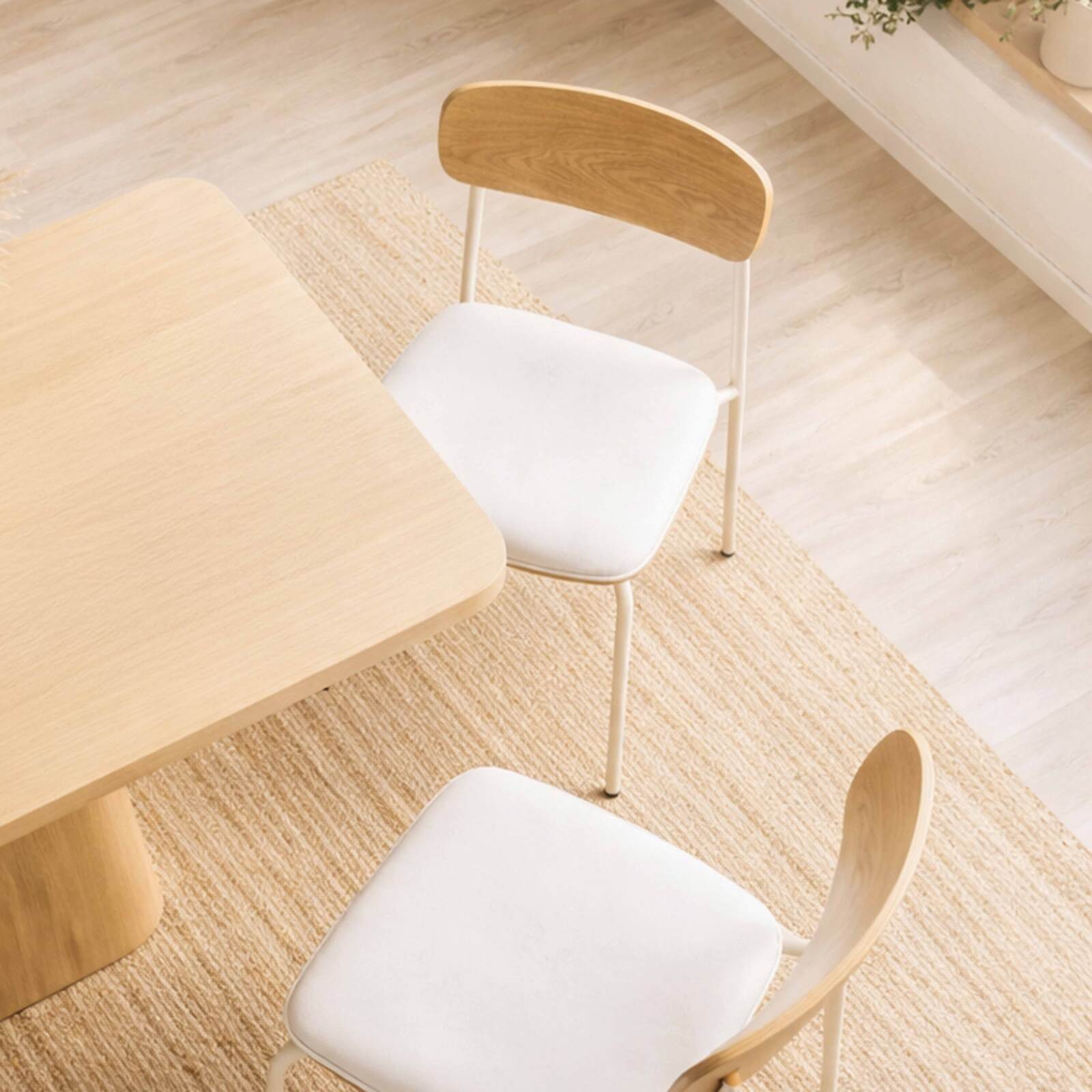 Chaises de restaurant effet cuir en bois et métal - Lot de 2