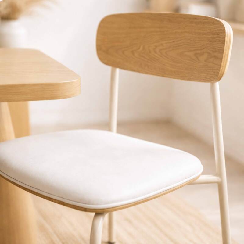 Chaises de restaurant effet cuir en bois et métal - Lot de 2 (3/7)