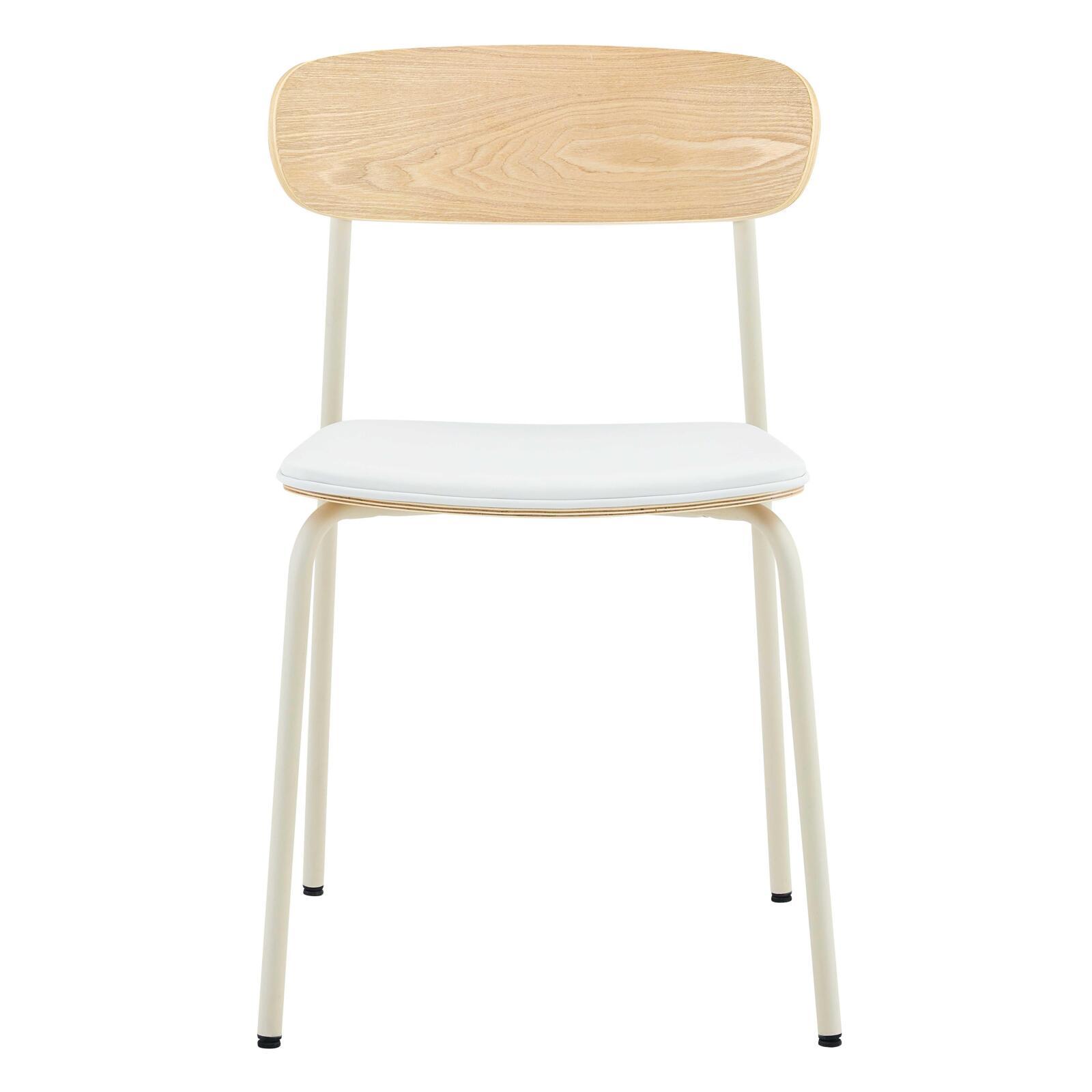 Chaises de restaurant effet cuir en bois et métal - Lot de 2