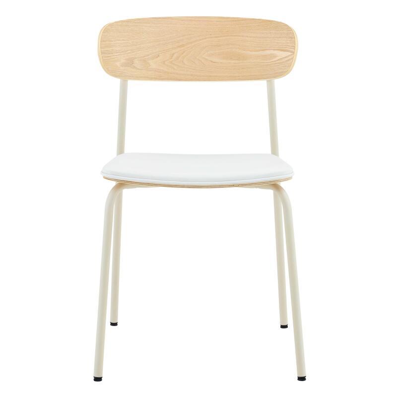 Chaises de restaurant effet cuir en bois et métal - Lot de 2 (4/7)